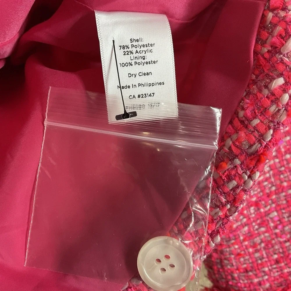 Talbots Pink Tweed Peplum Blazer Sz 6 Jacket Career Church Preppy New$169 Barbie